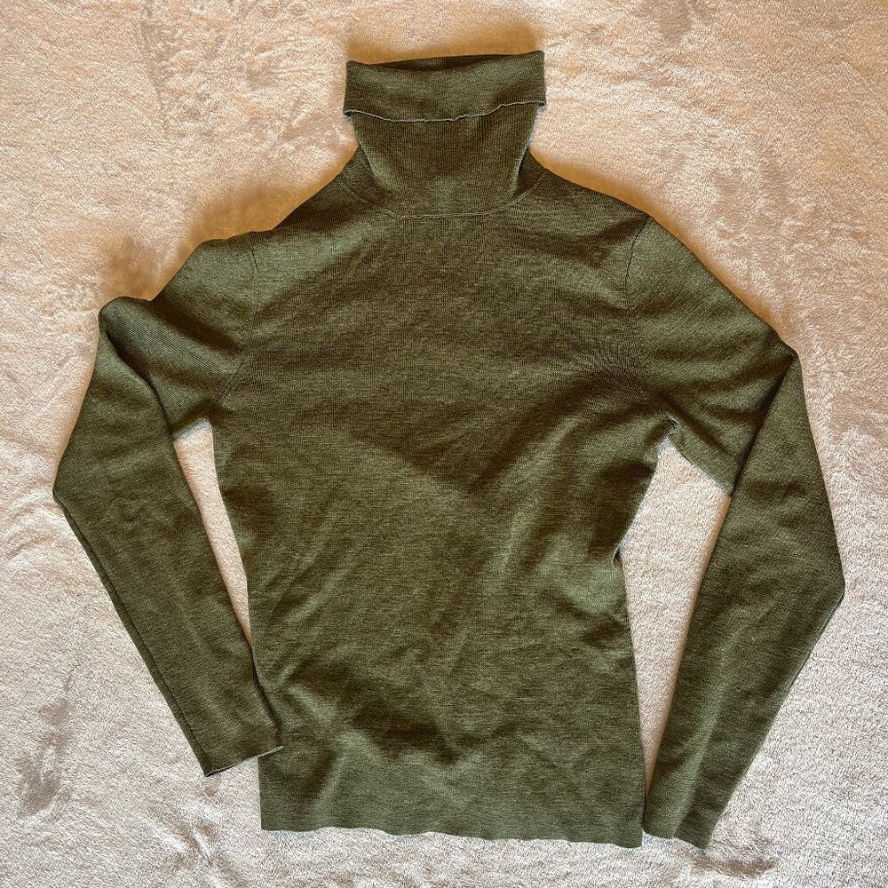Olive Green Turtleneck Sweater